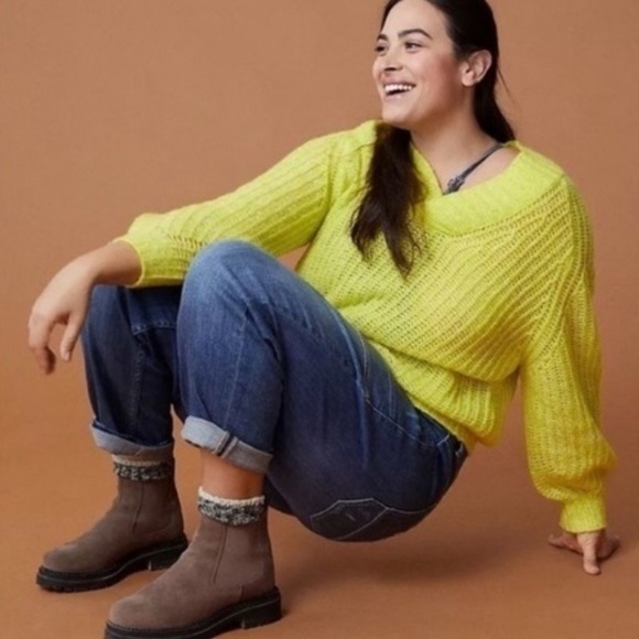 By Anthropologie Honore Sweater Highlighter Yellow XS Wool Blend Fluorescent - Picture 13 of 13